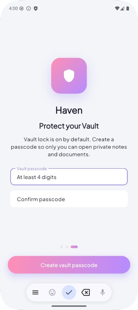 Haven — Vault setup